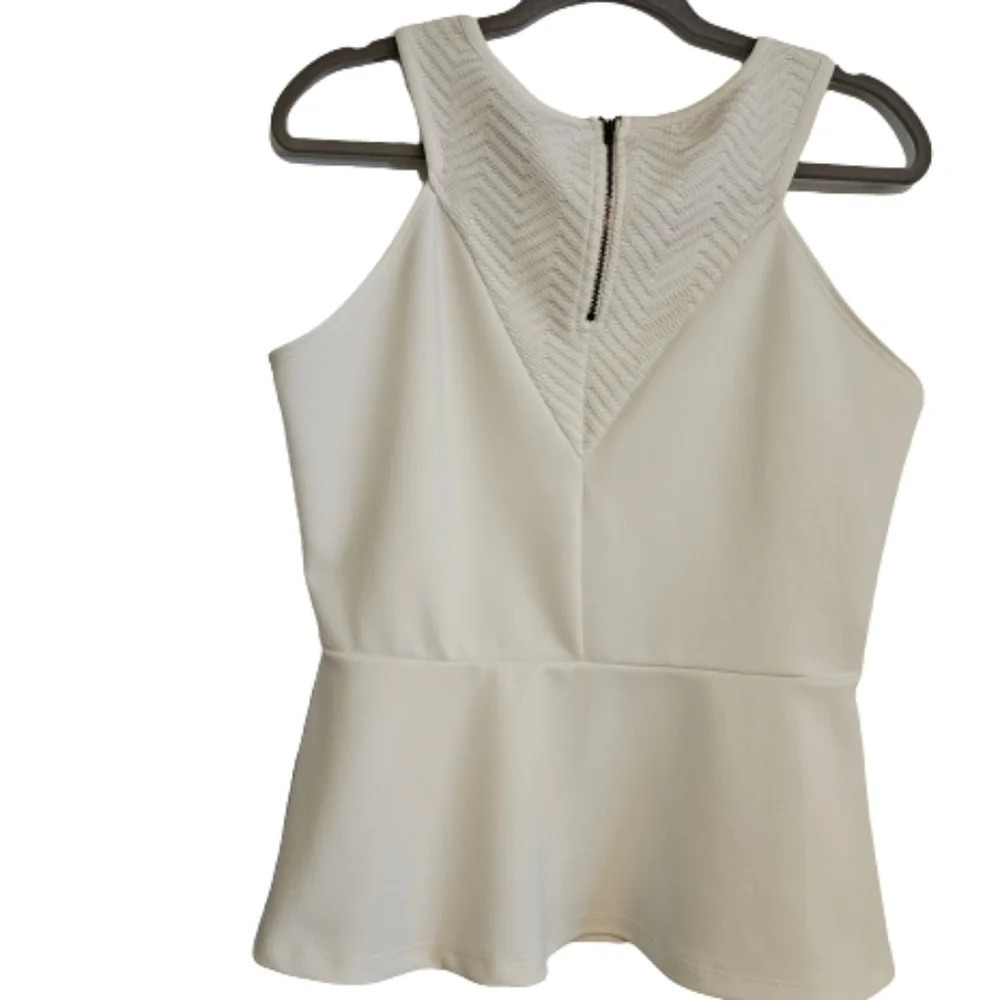 Worthington White Peplum Top - Picture 3 of 6